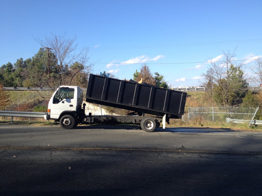 Black dump truck