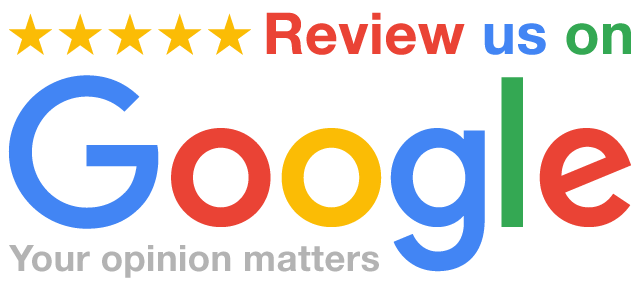A graphic reading: Review us on Google. Your opinion matters.
